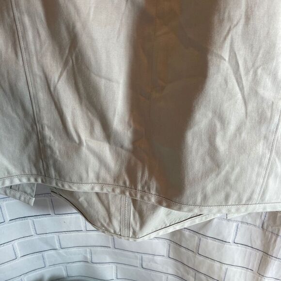 Joy Li Tan Cotton/Spandex Shirttail Skirt Sz 4 - Picture 3 of 7